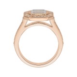 Shah Luxury Emerald Cut Diamond Halo Engagement Ring In 14K Rose Gold (Semi-Mount) photo 4