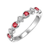 Gems One 10Kt White Gold Diamond (1/20Ctw) & Ruby (1/6 Ctw) Ring photo