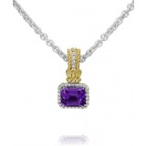 Vahan 14k Gold & Sterling Silver Amethyst Pendant photo