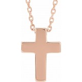 14K Rose Petite Cross 16-18 Necklace photo