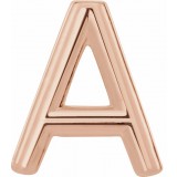 14K Rose Single Initial A Earring photo