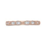 Shah Luxury 14K Rose Gold Pear and Round Diamond Half-Eternity Wedding Band photo