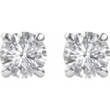 14K White 6 mm Round Forever Oneu2122 Moissanite Earrings photo 2