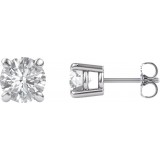14K White 6 mm Round Forever Oneu2122 Moissanite Earrings photo