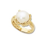 14K Yellow Gold Pearl Ring photo