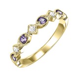 Gems One 10Kt Yellow Gold Diamond (1/20Ctw) & Amethyst (1/6 Ctw) Ring photo