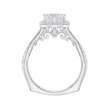 Shah Luxury Princess Cut Diamond Halo Engagement Ring In 14K White Gold (Semi-Mount) photo 4
