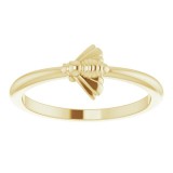 14K Yellow Stackable Bee Ring photo 3