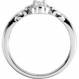 14K White 1/2 CTW Three-Stone Diamond Ring photo 2