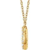 14K Yellow 1/5 CTW Diamond Oval Cluster 16-18 Necklace photo 2