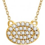 14K Yellow 1/5 CTW Diamond Oval Cluster 16-18 Necklace photo