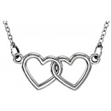 14K White Tiny Poshu00ae Double Heart 16-18 Necklace photo
