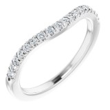 14K White 1/4 CTW Diamond French-Set Matching Band photo