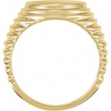 14K Yellow 16x14 mm Oval Signet Ring photo 2