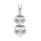 Gems One Mix Metal Rose Gold Silver Diamond (1/20 Ctw) Pendant photo