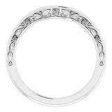 14K White Floral Matching Band photo 2