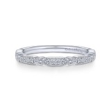 Gabriel & Co. 14k White Gold Victorian Diamond Wedding Band photo