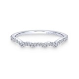 Gabriel & Co. 14k White Gold Contemporary Curved Wedding Band photo