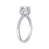 Shah Luxury Round Diamond Engagement Ring In 14K White Gold (Semi-Mount) photo 3
