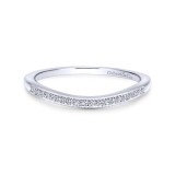 Gabriel & Co. 14k White Gold Victorian Curved Wedding Band photo