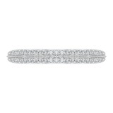 Shah Luxury 14K White Gold Half-Eternity Diamond Wedding Band with Euro Shank photo