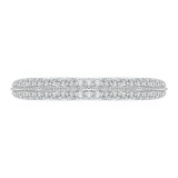 Shah Luxury 14K White Gold Half-Eternity Diamond Wedding Band with Euro Shank photo