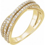 14K Yellow 1/2 CTW Diamond Criss-Cross Ring photo