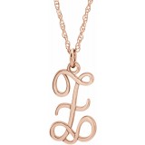 14K Rose Script Initial Z 16-18 Necklace photo