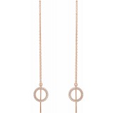 14K Rose 1/6 CTW Diamond Geometric Chain Earrings photo 2