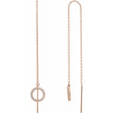 14K Rose 1/6 CTW Diamond Geometric Chain Earrings photo