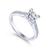 Gabriel & Co. 14k White Gold Contemporary Straight Engagement Ring photo 3