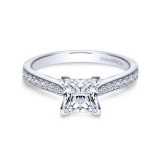 Gabriel & Co. 14k White Gold Contemporary Straight Engagement Ring photo