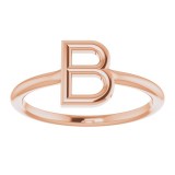 14K Rose Initial B Ring photo 3