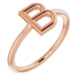 14K Rose Initial B Ring photo