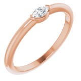 14K Rose 1/8 CTW Diamond Solitaire Ring photo
