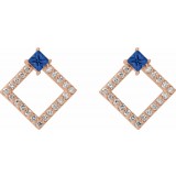 14K Rose Tanzanite & 1/3 CTW Diamond Earrings photo 2