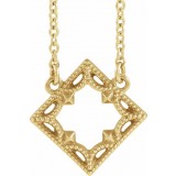 14K Yellow Vintage-Inspired Geometric 18 Necklace photo