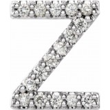 14K White .06 CTW Diamond Single Initial Z Earring photo