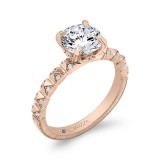 Shah Luxury Round Cut Diamond Engagement Ring In 14K Rose Gold (Semi-Mount) photo 2