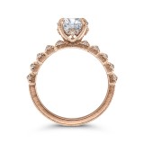 Shah Luxury Round Cut Diamond Engagement Ring In 14K Rose Gold (Semi-Mount) photo 4