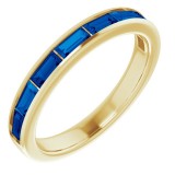 14K Yellow Blue Sapphire Ring photo