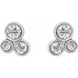 14K White 1/5 CTW Diamond Geometric Cluster Earrings photo 2