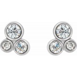 14K White 1/5 CTW Diamond Geometric Cluster Earrings photo 2