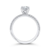 Shah Luxury Oval Cut Diamond Engagement Ring In 14K White Gold (Semi-Mount) photo 4