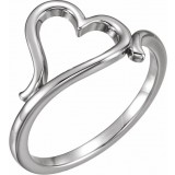14K White Heart Ring photo