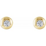 14K Yellow 1/8 CTW Diamond Domed Stud Earrings photo 2