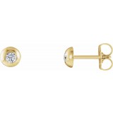 14K Yellow 1/8 CTW Diamond Domed Stud Earrings photo