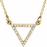 14K Yellow 1/10 CTW Diamond Triangle 16 Necklace photo