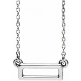 14K White Rectangle Bar 16-18 Necklace photo