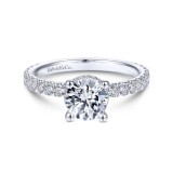 Gabriel & Co. 14k White Gold Contemporary Straight Engagement Ring photo